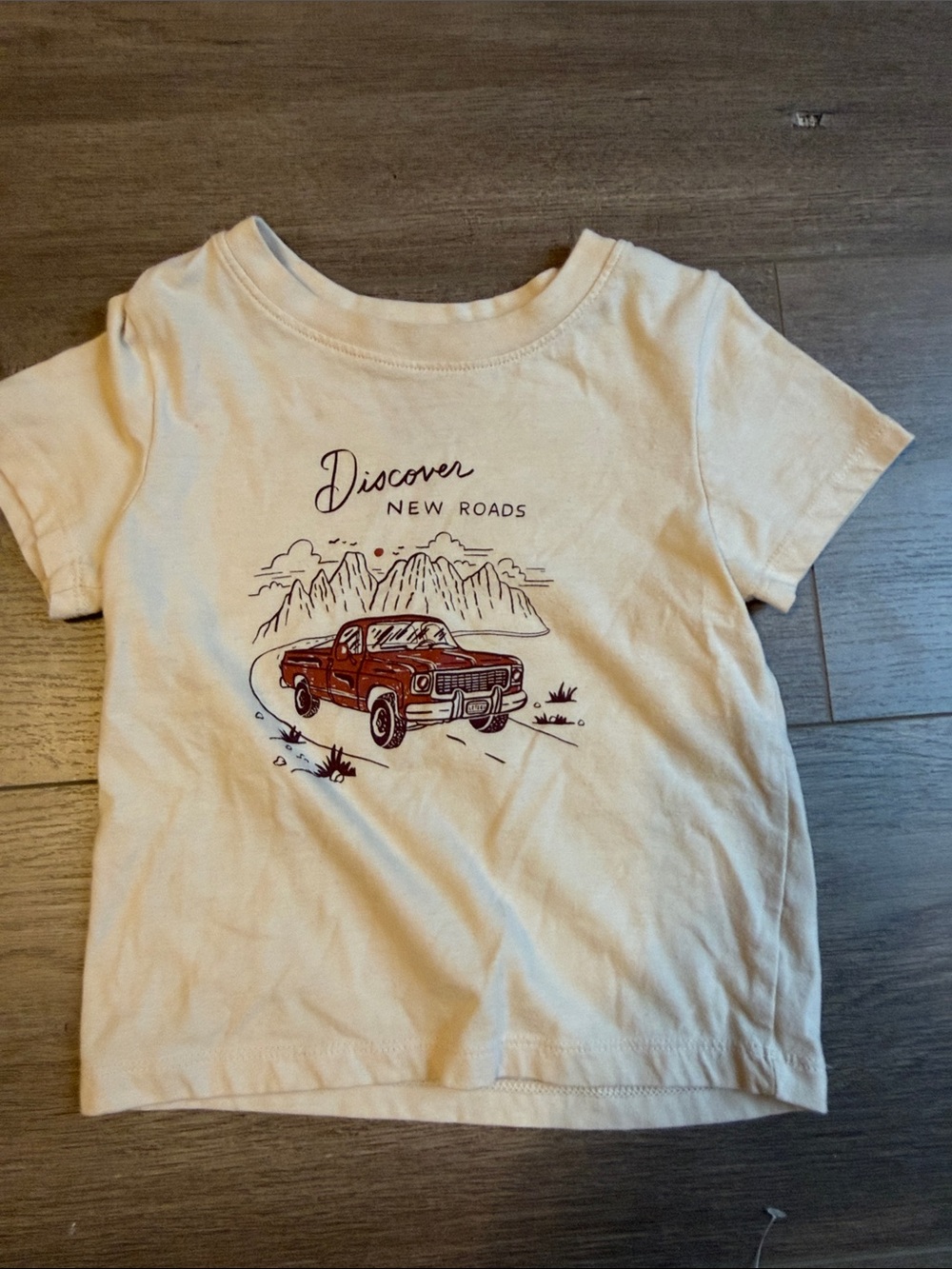 Cat & Jack Cream Graphic Tee with Red Truck